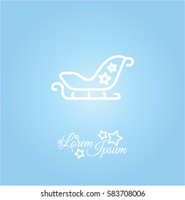Web line icon. Santa's sleigh
