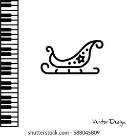 Web line icon. Santa's sleigh