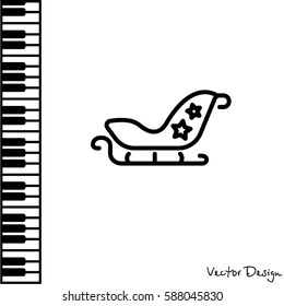 Web line icon. Santa's sleigh