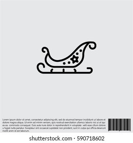 Web line icon. Santa's sleigh