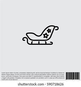 Web line icon. Santa's sleigh
