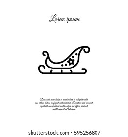 Web line icon. Santa's sleigh