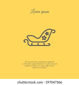Web line icon. Santa's sleigh