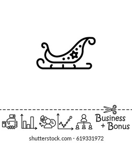 Web line icon. Santa's sleigh