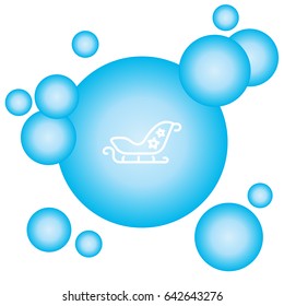 Web line icon. Santa's sleigh