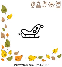 Web line icon. Santa's sleigh
