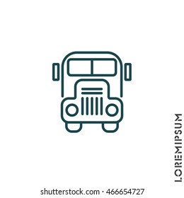 Web line icon. School bus
