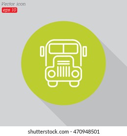 Web line icon. School bus