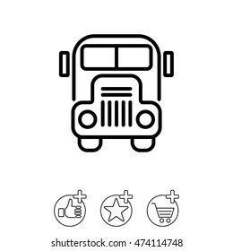 Web line icon. School bus