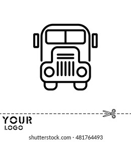Web line icon. School bus