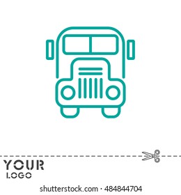 Web line icon. School bus