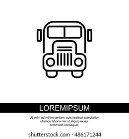 Web line icon. School bus