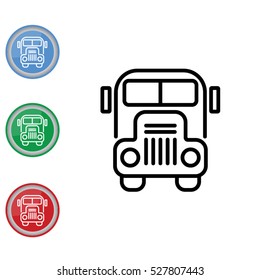 Web line icon. School bus