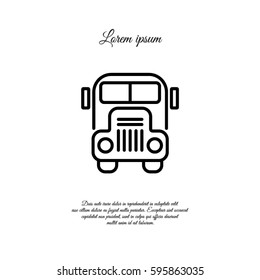 Web line icon. School bus