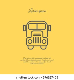 Web line icon. School bus
