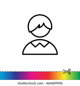 Web line icon. Schoolboy, boy