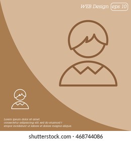 Web line icon. Schoolboy, boy