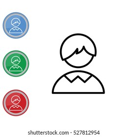 Web line icon. Schoolboy, boy
