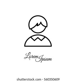 Web line icon. Schoolboy, boy