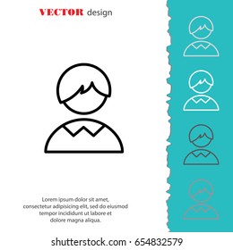 Web line icon. Schoolboy, boy