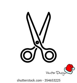 Web line icon. Scissors