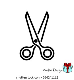 Web line icon. Scissors