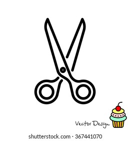 Web line icon. Scissors