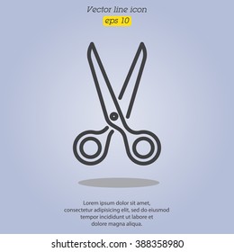 Web line icon. Scissors