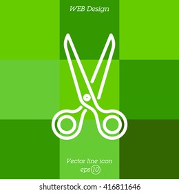 Web line icon. Scissors
