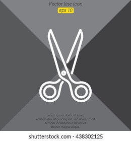 Web line icon. Scissors