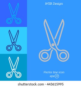 Web line icon. Scissors