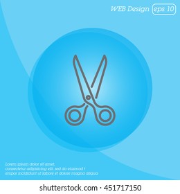 Web line icon. Scissors