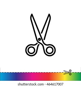 Web line icon. Scissors