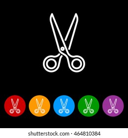 Web line icon. Scissors