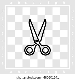 Web line icon. Scissors