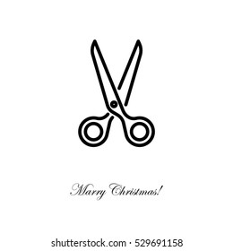 Web line icon. Scissors