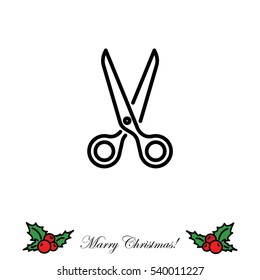 Web line icon. Scissors
