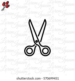 Web line icon. Scissors