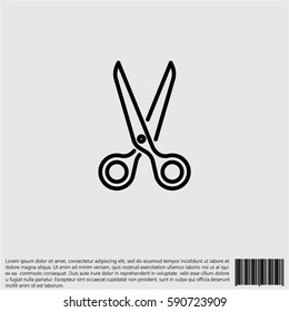 Web line icon. Scissors