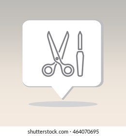 Web line icon. Scissors and nail file