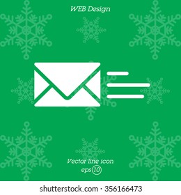 Web line icon. Sending a message