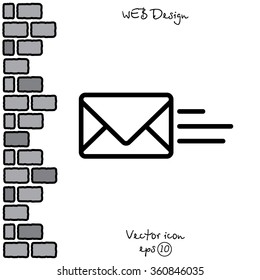 Web line icon. Sending a message