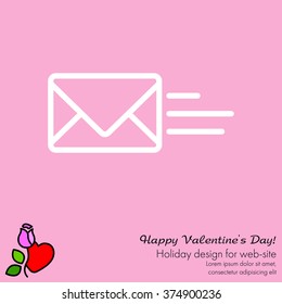Web line icon. Sending a message