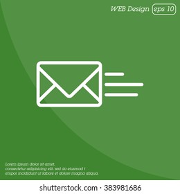 Web line icon. Sending a message