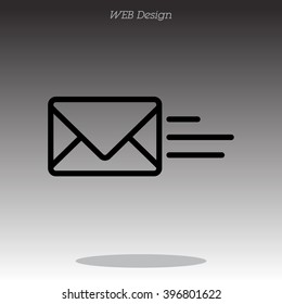 Web line icon. Sending a message