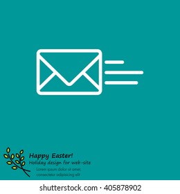 Web line icon. Sending a message