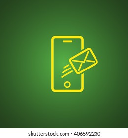 Web line icon. Sending a message