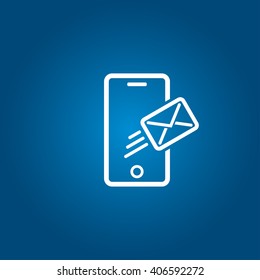 Web line icon. Sending a message