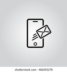 Web line icon. Sending a message