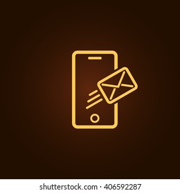 Web line icon. Sending a message